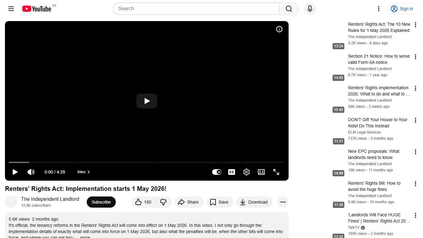 Renters' Rights Act: Implementation starts 1 May 2026! - YouTube