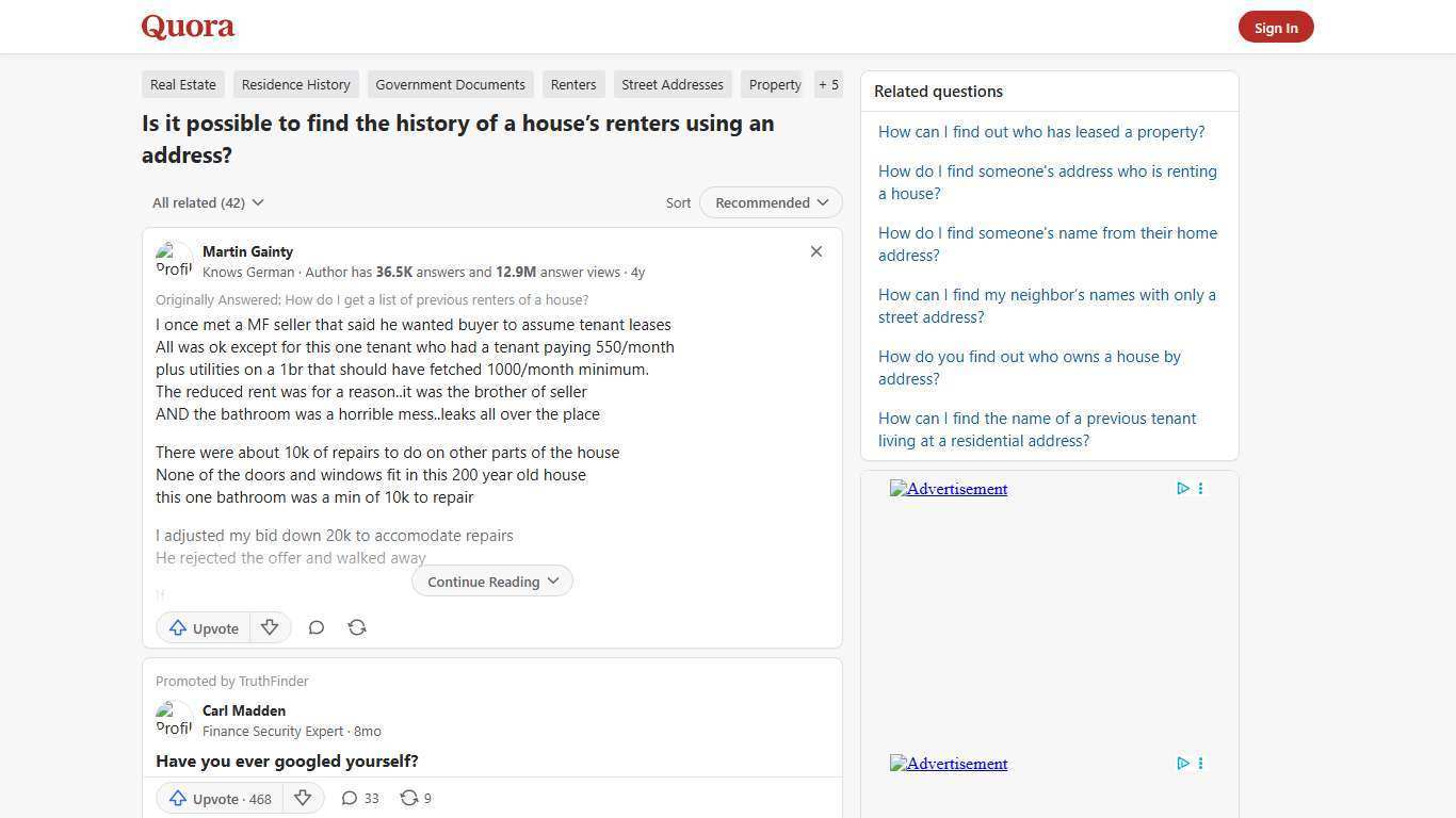 Is it possible to find the history of a house’s renters using an address? - Quora